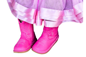 Fuchsia Leather Cowgirl Boots