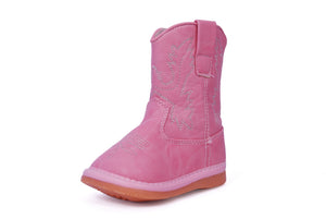 Pink Leather Boots